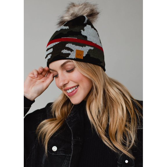 Green Camo w/ Red Stripe Hat