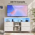 thumbnail image 2 of Tunmod 43 Inch TV Stand for 50/55 Inch TV, Entertainment Center with LED Lights & Power Outlets, Media Console Table with 4 Fabric Drawers & Open Shelves for Living Room Bedroom, 2 of 8