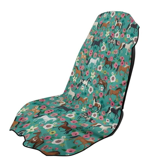 Garronmavis Florid Horse Towel Car Seat Covers Sports Car Towel Mat for Yoga and Travel Easy Install Breathable Car Seat Towel Cover Outdoor Beach Towel Car Seat Protector
