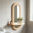 thumbnail image 5 of Wall Shelf with Mirror Wooden Floating Shelf with Storage for Entryway Bathroom Bedroom Vanity Hallway Organizer by PALIFEUR, 5 of 7