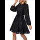 thumbnail image 2 of Vestidos de Otoño 2025 de Larga para Mujer, Minivestido Informal de Corte A con Botones y Cinturón, para Otoño e Invierno. Negro L, 2 of 10