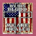 thumbnail image 2 of By His Blood We Are Healed Inspirational/Christian Men's Graphic T-Shirt, Vintage Heather Red, Medium, 2 of 5