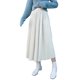 thumbnail image 2 of Txlixc Falda plisada de terciopelo para mujeres casual color sólido falda elástica de cintura a larga en otoño, adecuada para usar en la calle Txlixc moda, 2 of 9