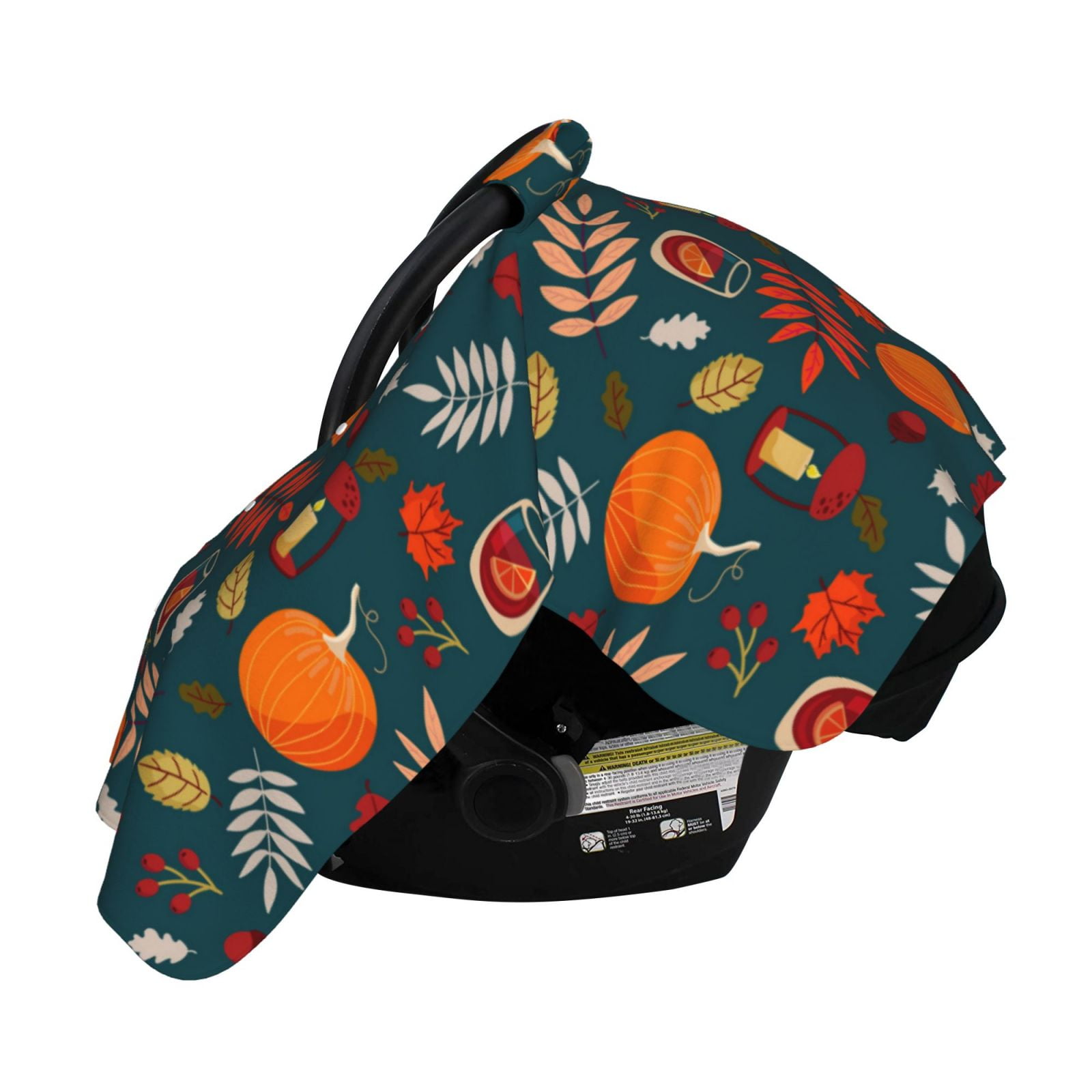 Naloa Autumn with Pumpkins Baby Car Seat Cover, Breathable Baby Carrier Cover, Multiuse Baby Carrier Cover & Nursing Breastfeeding Cover
