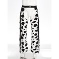 thumbnail image 3 of YONGHS Unisex Cowboy Chaps With Cow Spot Pattern Side Tassel For Rave Themed Party Halloween Cosplay Black White XXL, 3 of 8