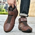 thumbnail image 5 of Mens Leather Casual Boots Outdoor Non-slip Bare Boots Business Formal Boots Lightweight Driving Boots Brown 9.5 US, 5 of 7