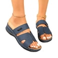 thumbnail image 4 of Bkhluea Women Wedge Slide Sandals Dual Strap Slip On Shoes Comfortable For Casual Home Travel Daily Outdoor Walking, 4 of 7
