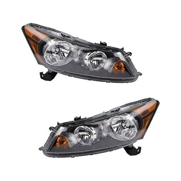 Headlight Set 2 Piece - Compatible with 2008 - 2012 Honda Accord Sedan 2009 2010 2011