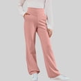 thumbnail image 2 of Girls Flare Leggings with Side Pockets and Elastic Waistband – Bell Bottom Athletic Pants for Active Kids,Pink 12-13 Years, 2 of 7