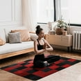thumbnail image 5 of Red Black Checkerboard Pattern Carpet Style Living Room Bedroom Soft Comfy Rug Modern 3d Entry Door Mats Household 23.6"x35", 5 of 7