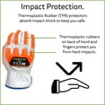 thumbnail image 3 of 10-Pack of Cordova 8535S OGRE-Gt Premium Grain Goatskin Driver Work Gloves, Aramid/Glass Fabric Lined, Padded Double Palm, Keystone Thumb, Orange TPR Protectors, ANSI Cut Level 4, Small, 3 of 4