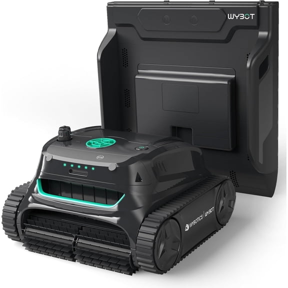 Restored WYBOT S2 Pro High-end Cordless Robotic Pool Cleaner, Underwater Wirless Charging, Remote APP Control, Auto-Return to Dock, Dual Cleaning Filtration, Futuristic Pool Vacuum for Inground Pools (Refurbished)