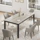 thumbnail image 1 of QinaQin Mesa de comedor farmhouse para 6 a 8 personas, diseño rectangular amplio con patas metálicas resistentes, ideal para cocina, comedor u oficina, 1 of 8