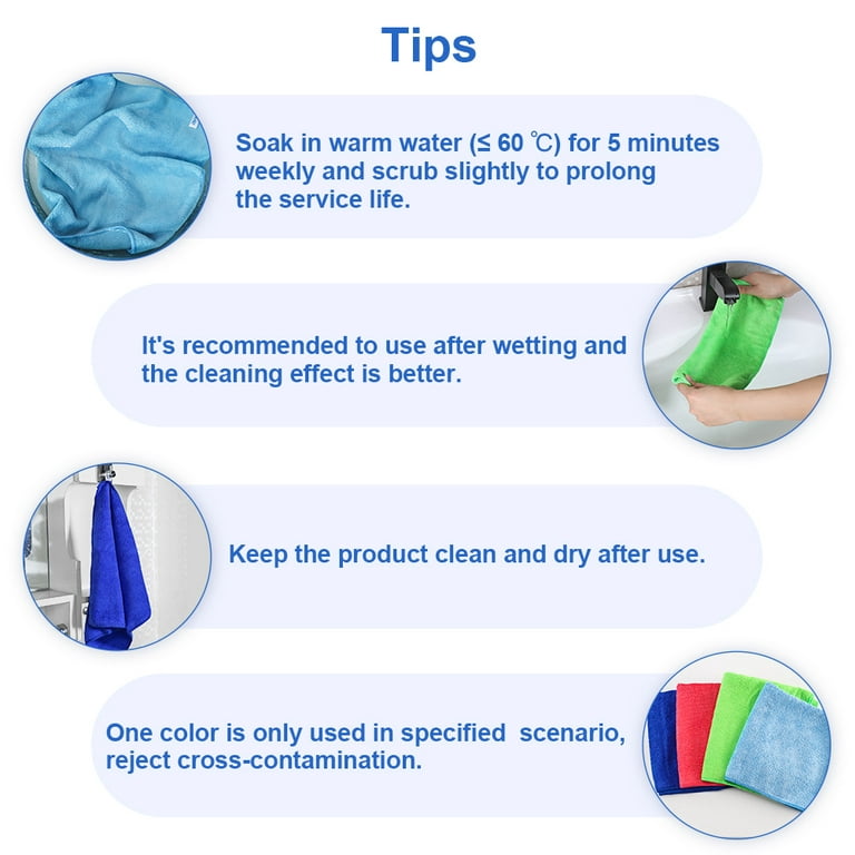 12Pcs Premium Microfiber Cleaning Cloth by ovwo - Highly Absorbent