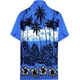 thumbnail image 2 of HAPPY BAY Men's Hawaiian Shirts Short Sleeve Button Down Shirt Mens Party Shirts Casual Vacation Summer Tropical Island Shirts for Men Funny 7XL Palm Tree Floral, Blue, 2 of 5