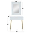thumbnail image 3 of DecMode 31" x 31" White Wood Single Drawer Console Table with Mirror, 2-Pieces, 3 of 10