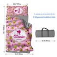 thumbnail image 6 of Kainsy Personalized Toddler Nap Mat for Daycare - Custom Name Kids Nap Mats for Preschool Kindergarten Girls Sleeping Bag with Pillow Blanket Set, Thick Padded Easy Roll Up Pink Stripe, 6 of 9
