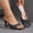 Black, variant on Women's Polka Dot High-Heel Sandals Fashionable Square-Toe Mule Heels Women Open-Toe Kitten Heels Evening Dress Shoes Party Shoe White 5(36)