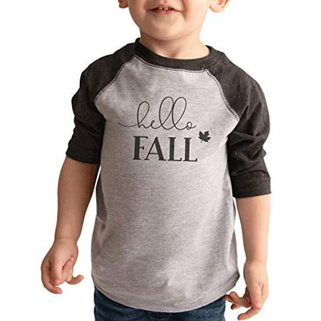 

7 ate 9 Apparel Kids Hello Fall Autumn Raglan Grey
