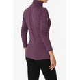 thumbnail image 4 of TheMogan Women's PLUS Essential Soft Jersey Ruched Turtle Neck Long Sleeve Slim Fit Top, 4 of 7