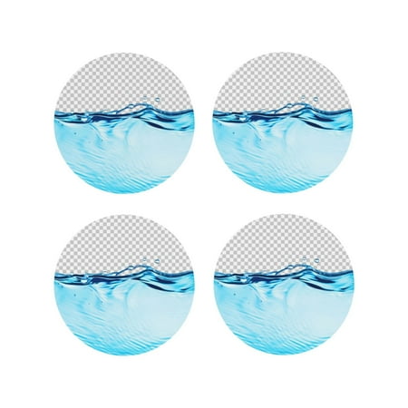 

Tebeau Crystal Clear Water Splash Print Set of 4 Leather Drink Coasters Round Cup Mat Pad for Home and Kitchen Use 4 -Round Shape