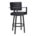 thumbnail image 4 of Armen Living Balboa Modern 26" Faux Leather Swivel Counter Stool in Black, 4 of 5