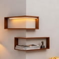 thumbnail image 1 of Estante Esquinero De Pared Con Luz, Estantes Esquineros Inteligentes Iluminados Que Dan Vida A Tu Espacio, Estantería Flotante Color Madera, Almacenamiento Ahorra Espacio Para Coleccionables 2pcs, 1 of 7