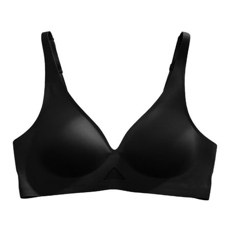

Fabiurt Women s Bra Women s Comfortable And Support Gathering Summer Thin Fixed Cup Display Small No Steel Ring Bra Black