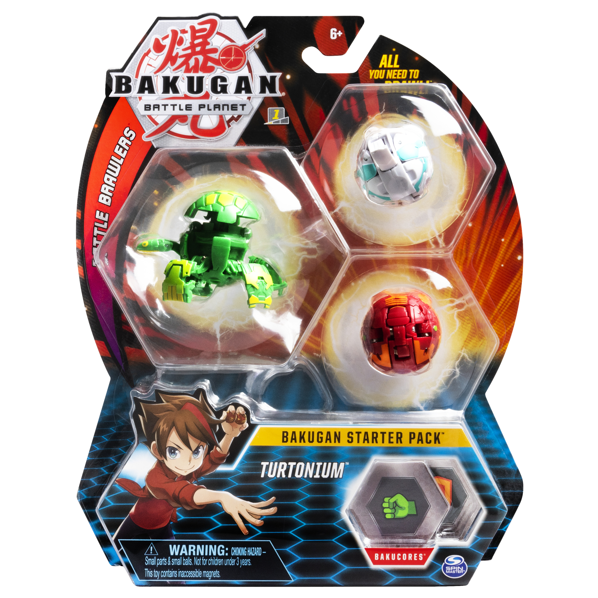 Bakugan Starter Pack 3-Pack, Aquos Goreene, Collectible Action Figures, for Ages 6 and Up