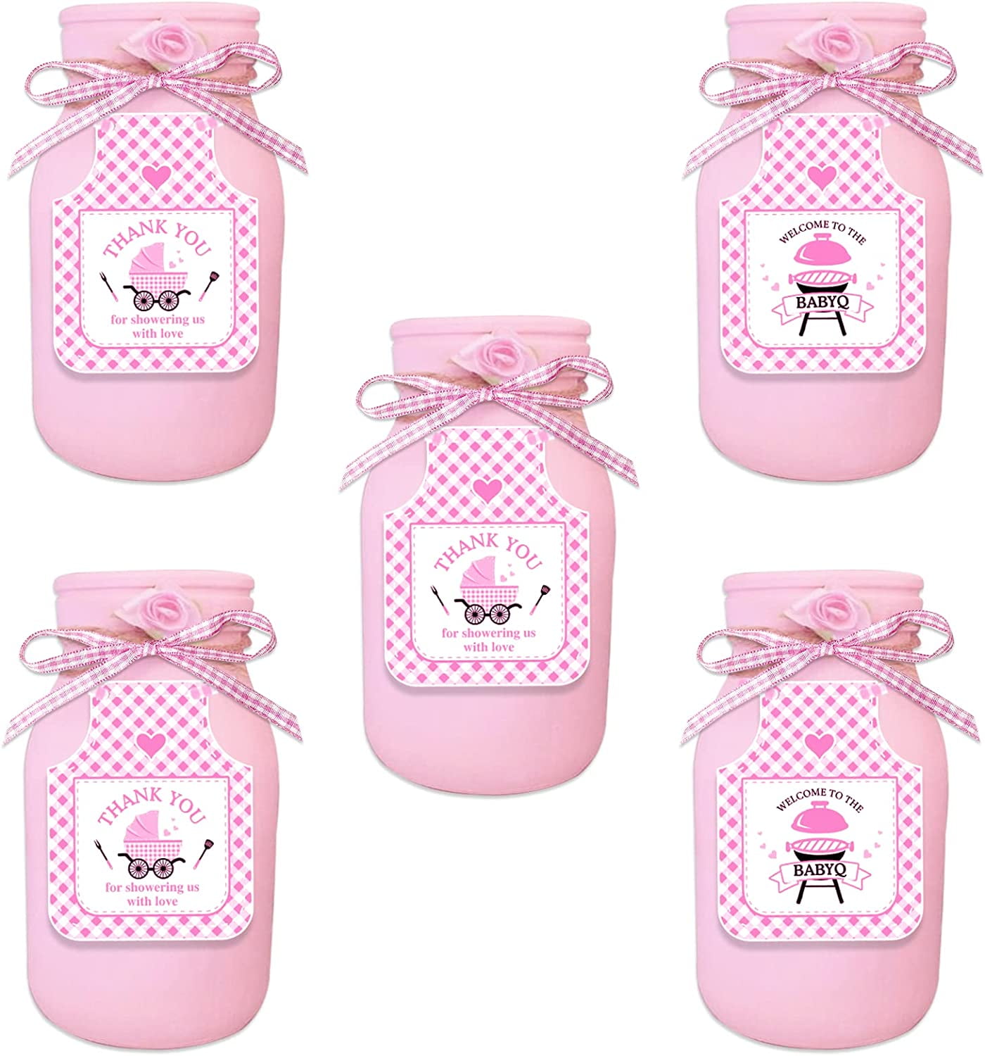 100PCS Baby Q Thank You Favor Tags, BBQ Themed Baby Shower Party