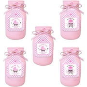 100PCS Baby Q Thank You Favor Tags, BBQ Themed Baby Shower Party Decorations Pink, Barbecue Gift Tags for Baby Q Shower Decorations Girl