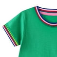 thumbnail image 5 of HILEELANG Toddler Girls Short Sleeve Green Dresses Easter Summer Cotton Casual Cartoon Animal Cat Pattern Swing Twirly Sundress 3T, 5 of 6