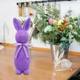 thumbnail image 4 of Easter Bunny Decor with Bow, 9.84"" Flocking Rabbit Tabletop Ornament for Easter Centerpieces, Cute Easter Rabbit Statue for Spring Home Office Table Decor, Party Supplies Gifts for Friends, 4 of 6