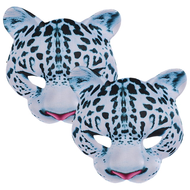 2pcs Festival Cosplay Máscara Máscara de Halloween Máscara de disfraz Máscara de leopardo de las nieves Máscara de fiesta