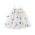 thumbnail image 2 of Huowey Toddler Girls Baby Sleeveless Princess Dresses Spaghetti Strap Square Collar A-Line Floral Embroidery Tiered Layered Tutu Tulle Dress Dance Party Wedding Birthday Clothes,White,2-3 Years, 2 of 7