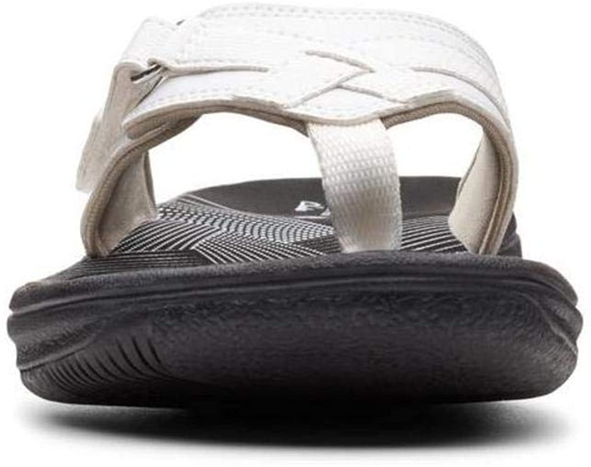 clarks sea breeze flip flops white
