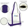 thumbnail image 4 of DALIX 20" Premium Cotton Daily Shoulder Tote Bag in Purple, 4 of 6