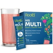 Root'd - Powder Multivitamin  Electrolytes For Men | Essential Nutrition & Hydration Drink Mix | 24 Packets