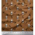 thumbnail image 1 of Soimoi Brown Cotton Duck Fabric Stripe & Pine Fruits Printed Craft Fabric by the Yard 42 Inch Wide, 1 of 3