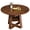 Rust Brown, variant on Gianna Extendable Round Dining Table for 4-8, Oval Dinner Table with Storage Shelf, Wood Pedestal Table, Black