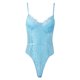thumbnail image 1 of Body con transparencias de encaje, leotardo corporal de retales encantador para mujer, para fiesta, cita diaria, azul M, 1 of 6