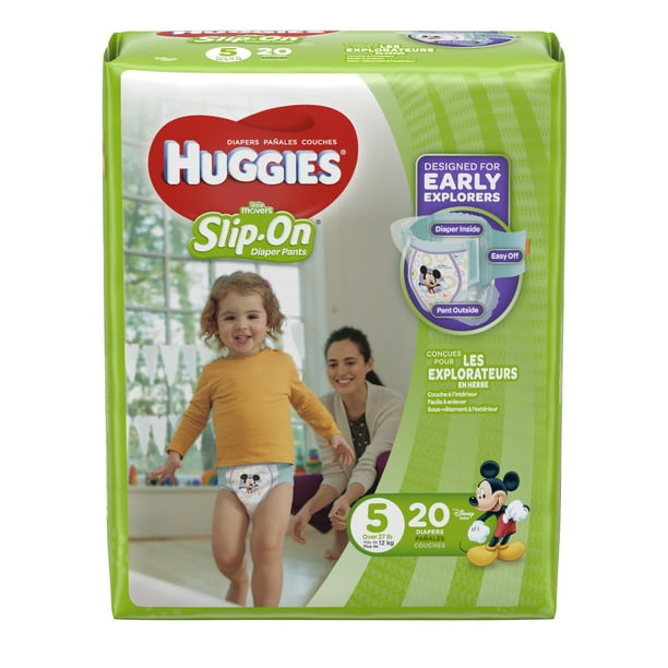 HUGGIES Little Movers Slip On Diaper Pants, Size 5