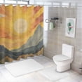 thumbnail image 7 of Orinice Mountain Sun Clouds Bathroom Decor Set with Hooks | Colorful Luxurious Graphic Print Polyester Fabric Shower Curtain Set | Home Bathtubs Bathroom Decoration 60x72, 7 of 7
