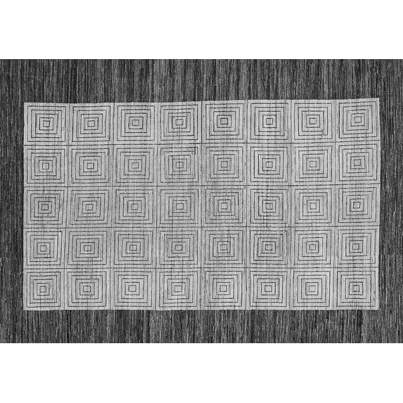 Ahgly Company Indoor Rectangle Oriental Gray Modern Area Rugs, 5' x 7'