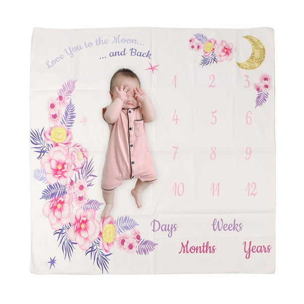 Manta Mensual Para Recién Nacidos, Impresión Suave Y Transparente, Innovadora Manta Mensual Para Bebés, Lavable Para Niños Para Accesorios De Fotografía