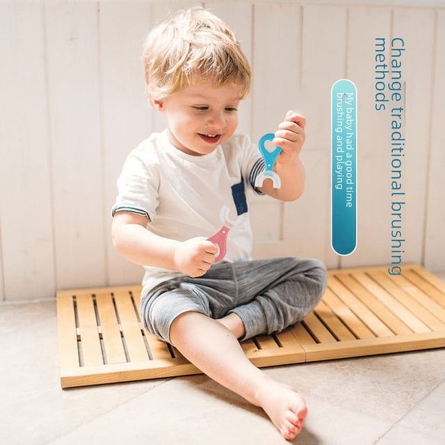 Cepillo de dientes de silicona en forma de U para niños, manual, para bebés de 2 a 6 a 12 años, cepillo de dientes para niños, pasta de dientes
