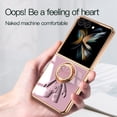 thumbnail image 3 of Compatible with Samsung Galaxy Z Flip 7 Cute Case with 3D Astronaut 360 Ring Holder Hidden Kickstand Plating Camera Protection Cover Soft Silicone Bumper Phone Case for Women Men,Lightpink, 3 of 12