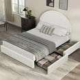 thumbnail image 5 of Ataucjin Full Size Bed Frame with Storage Drawers, Upholstered Boucle Platform Bed with Round Headboard, Heavy Duty & Noise Free, No Box Spring Needed, 5 of 9