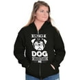 thumbnail image 4 of Only My Dog Understands Me Pet Lover Unisex Fleece Graphic Zip Up Hoodie Brisco Brands 2X, 4 of 5