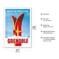 thumbnail image 2 of Grenoble France - Winter Sports Market (Marché Des Sports D’Hiver) - Vintage Travel Poster by Gaston Gorde C.1954 - Fine Art Matte Paper Print (Unframed) 30x44in, 2 of 4